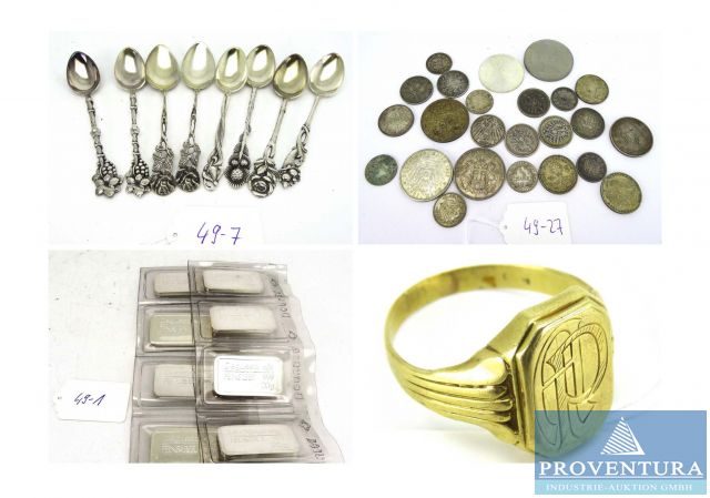 You are currently viewing 39 Pos. Schmuck, Gold- und Silbermünzen, Silberbarren, Silberbestecke etc. – 38667 Bad Harzburg – 22.04.2022 – 10:00:00
