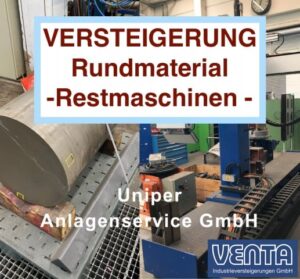 Read more about the article Reste-Versteigerung mit reduzierten Aufrufpreisen – Werkzeugstahl mit Zertifikat, UP-Schweißanlage,  Glühablage, Schweißrauchabsaugung, Kühlmaschine, Mobiler Induktionsgenerator, Transportgestelle, Ölaufbereitung – 28.10.2022 – 12:00:00