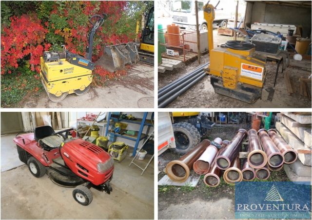 You are currently viewing Insolvenzversteigerung: 50 Positionen Restinventar aus Bauunternehmen, 2 Walzen, Werkzeuge, Aufsitzmäher, Schüttgüter, etc. – 99734 Nordhausen – 17.11.2022 – 10:30:00