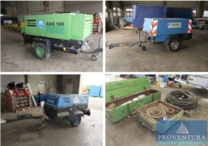 Read more about the article Bauversteigerung: 80 Positionen, 2 Baukompressoren, 5 Erdraketen, div. Pumpen, Messgeräte, Werkezuge, etc. – 28309 Bremen – 17.11.2022 – 11:30:00