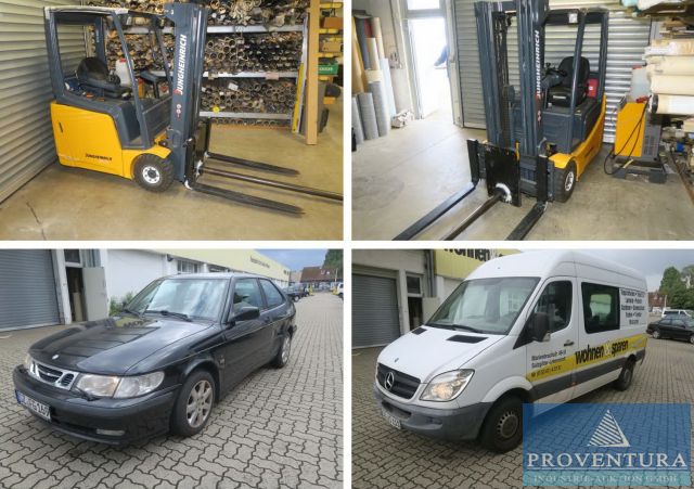 You are currently viewing Fahrzeug-Auktion: MERCEDES Sprinter 210 CDI, EZ. 2010, 230.000 km, SAAB 9-3 222 TiD, EZ. 2001, 250.000 km, Elektro-Gabelstapler JUNGHEINRICH EFG 210, Tragfähigkeit 1.200 kg – 38226 Salzgitter  – 23.08.2023 – 08:30:00