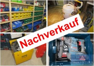 Read more about the article Nachverkauf: Insolvenzversteigerung: 230 Pos. Inventar Heizung- und Sanitär, viele Akku-Werkezuge u. Handmaschinen, Warenvorräte, etc. – 34200 Raum Kassel – 02.08.2023 – 10:00:00