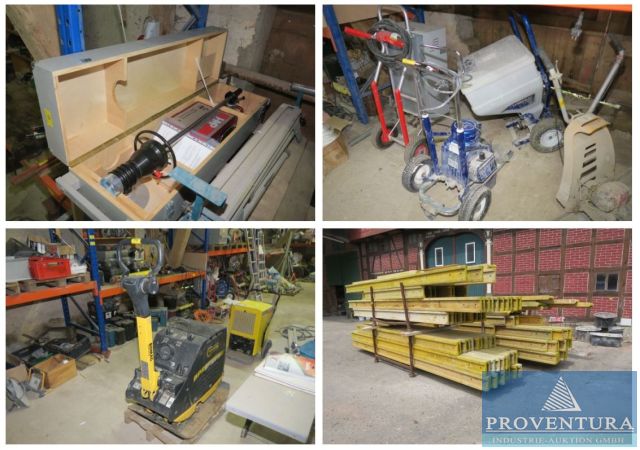 You are currently viewing Insolvenzversteigerung Bauunternehmen: 150 Pos. Maschinen, Handwerkzeuge, Abbruch- und Maurerwerkzeuge, Regale, etc. – 31559 Hohenhorst – 28.08.2023 – 09:30:00