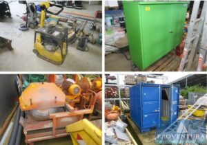 Read more about the article Insolvenzversteigerung Bauunternehmen: 125 Positionen, Stromerzeuger SDMO, Rüttelplatte WACKER NEUSON und BOMAG, Nass-Steinscheidetische CEDIMA, Baustromverteiler, Luftentfeuchter REMKO, Seecontainer, u.v.m. – 38126 Braunschweig – 27.09.2023 – 10:00:00