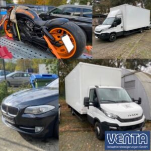 Read more about the article Insolvenz-Versteigerung von Fahrzeugen – 2 Motorräder Harley Davidson, 3 LKW VW Crafter, 3 LKW Iveco 72-180, 1 PKW BMW 335d XDRIVE, 1 Ford Transit – 23.11.2023 – 18:00:00