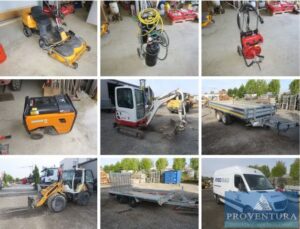 Read more about the article Insolvenz-Auktion Baufirma, 180 Pos.: Frontmäher STIGA Park 220V, Stromerzeuger PRAMAC, Minibagger TAKEUCHI TB216, Radlader LIEBHERR L506C, 3-Seiten-Kipper MOESLEIN, u.v.m. – 38126 Braunschweig – 02.11.2023 – 09:00:00