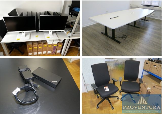You are currently viewing Versteigerung wegen Büroauflösung: 46 Pos., Konferenztisch, 9 Schreibtische, 11 Drehstühle, 17 Monitore BenQ, 3 Monitore IIYAMA, 10 Dockingstations Lenovo, 2 Router Lancom LX-6400, etc. – 37085 Göttingen – 13.02.2024 – 09:30:00