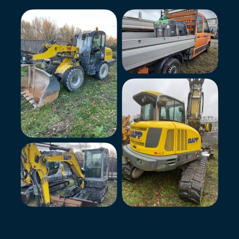 You are currently viewing Insolvenz-Versteigerung Happ Tief- u. Verkehrswegebau GmbH  – 2 Kompaktbagger Neuson Wacker ET90,  2 Radlader Wacker WL60, Weidemann WL70, 1 Doppelkabinen VW Crafter 35, 1 Anbaukehrmaschine – 05.03.2024 – 18:00:00
