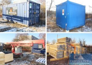 Read more about the article Insolvenz-Auktion 170 Pos. einer Hochbaufirma – div. Seecontainer, Bürocontainer, Mini-Kran BÖCKER MK 400, Baustützen DOKA, Schalungsträger DOKA, Schalungsplatten, div. Baumaterialien, div. Handmaschinen als Akku- und Stromgeräte, Bürom. – 39114 Magdeburg – 25.03.2024 – 09:00:00