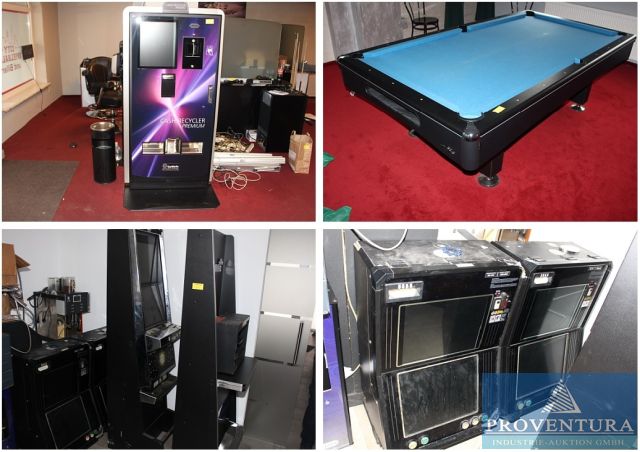 You are currently viewing Insolvenzversteigerung: 25 Pos. Restinventar aus Spielhalle, Geldwechselautomat GeWeTE Bj. 2021, Pool-Billardtisch, Zeitabrechnungssysteme, div. Geldspielgeräte, Gastro, etc. – 37603 Holzminden – 28.05.2024 – 09:30:00