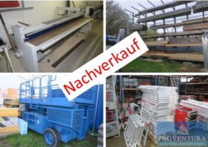 Read more about the article Nachverkauf zu Teil 1 Insolvenz-Auktion: 500 Pos. eines Dachdecker und Zimmereibetriebes: Tafelschere SCHRÖDER HS 3000, Abkantbank SCHRÖDER HK 3000, viele Werkzeuge, viel Bauholz, Dachklempnermaterial, viele Leitern, Schrägaufzug BÖCKER – 38239 Salzgitter – 18.06.2024 – 08:00:00
