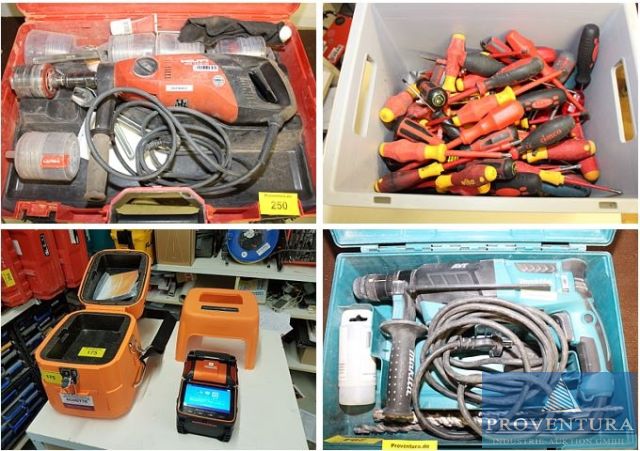 You are currently viewing Insolvenzerversteigerung Elektromontagebetrieb Teil 4 ca. 195 Pos. Hand- und Elektro-Werkzeuge, Messgeräte meist ab 2018 MAKITA, HILTI, BENNING, FLUKE, CIMCO, KNIPEX, etc. – Spleißmaschine QIRUA AI-9, Gerätetester BENING ST760, Alu-Gerüst KRAMER und KRAUSE, Baustromkästen., Installationstester FLUKE 1664, Gerätetester FLUKE 6500-2, etc. – 21.08.2024 – 09:00:00