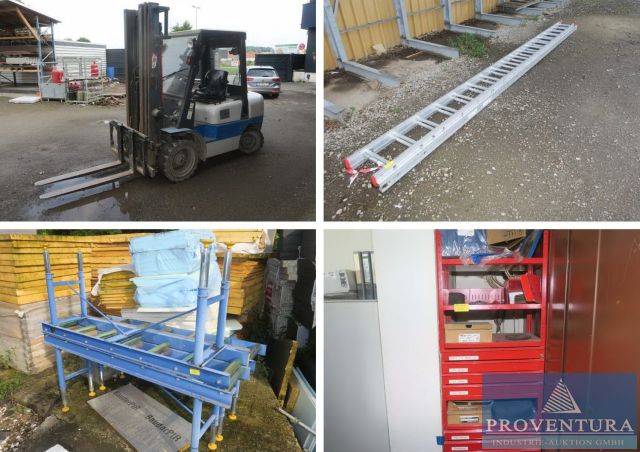 You are currently viewing Insolvenzauktion: 30 Pos. eines Dachdeckerbetriebs, Rollenbahnen, Leitern, Gabelstapler ARTISON FD 30.55 – 38239 Salzgitter – 12.08.2024 – 09:00:00