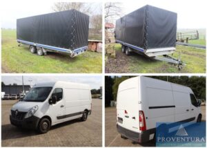 Read more about the article Nutzfahrzeugauktion: Renault Master 2.3 dCi 135 Energy, EZ 2014, 262.000 km, Pkw-Anhänger Blyss, EZ 2010, zul. GG 3.0 to.  – 37124 Rosdorf – 05.09.2024 – 09:00:00