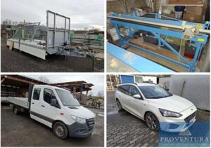 Read more about the article Insolvenzversteigerung Dachdeckereibetrieb 44 Pos. u.a. MB Sprinter EZ 2019, Ford Focus ST-Line Turnier EZ 2019, Lkw-Anhänger MÜLLER-MITTELTAL ETÜ-TA-ER 11.9 EZ 2022, Schwenkbiegemaschine und Abkantbank GEKA Bj. 2022, Werkzeuge, Dachbahnen, etc. – Raum 36179 Bebra, 2 Standorte – 07.01.2025 – 09:00:00