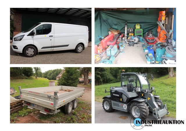 You are currently viewing Insolvenz-Auktion Bau und Handwerk, Teleskoplader KRAMER KT144, FORD Custom, 3-S.Kipper BÖCKMANN 3.5to,  –  div, Kleinmaschinen MAKITA, Stromerzeuger, Anbaugeräte, Betonglätter, Steinschneider, Bandsäge NORTON etc. – 07.10.2025 – 09:30:00