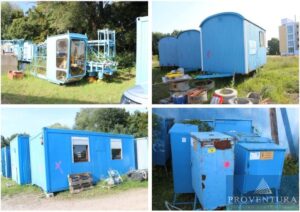 Read more about the article Liquidations-Bauversteigerung: 25 Positionen, 2 Turmdrehkräne, 2 Sanitärcontainer, 3 Bürocontainer, Bauwagen, div. Baustromverteiler, etc. – 17438 Wolgast – 17.11.2025 – 09:00:00